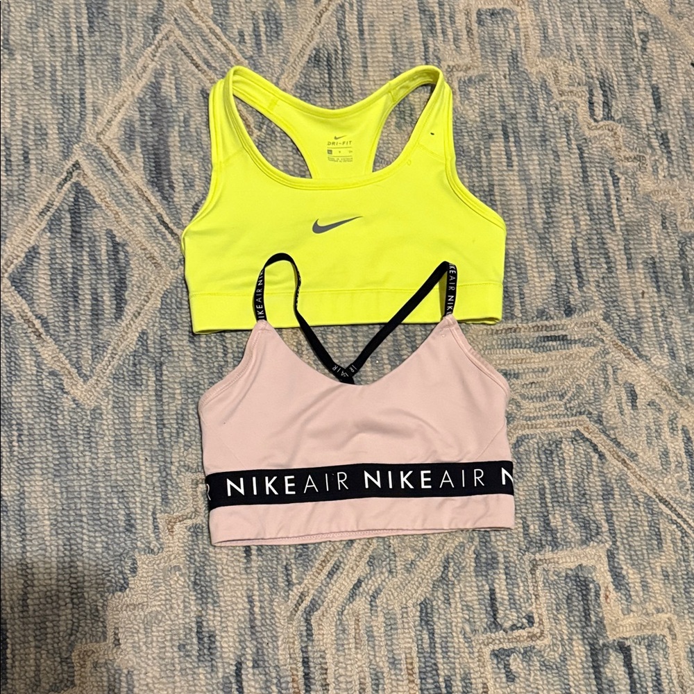 1 Pink Nike Air Max Sports Bra/1 Nike Dri Fit Sport Bra Size Small